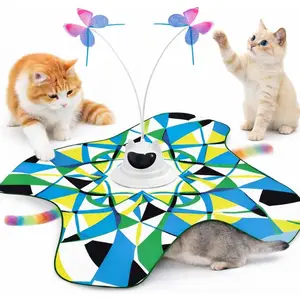 Interactive   for Indoor Cats, Rechargeable 3-in-1  and Seek   with Spinning Butterfly & Plush Tail, Ultra-Quiet  Activated Self Play  Exercise  for Adult Cats & Kittens