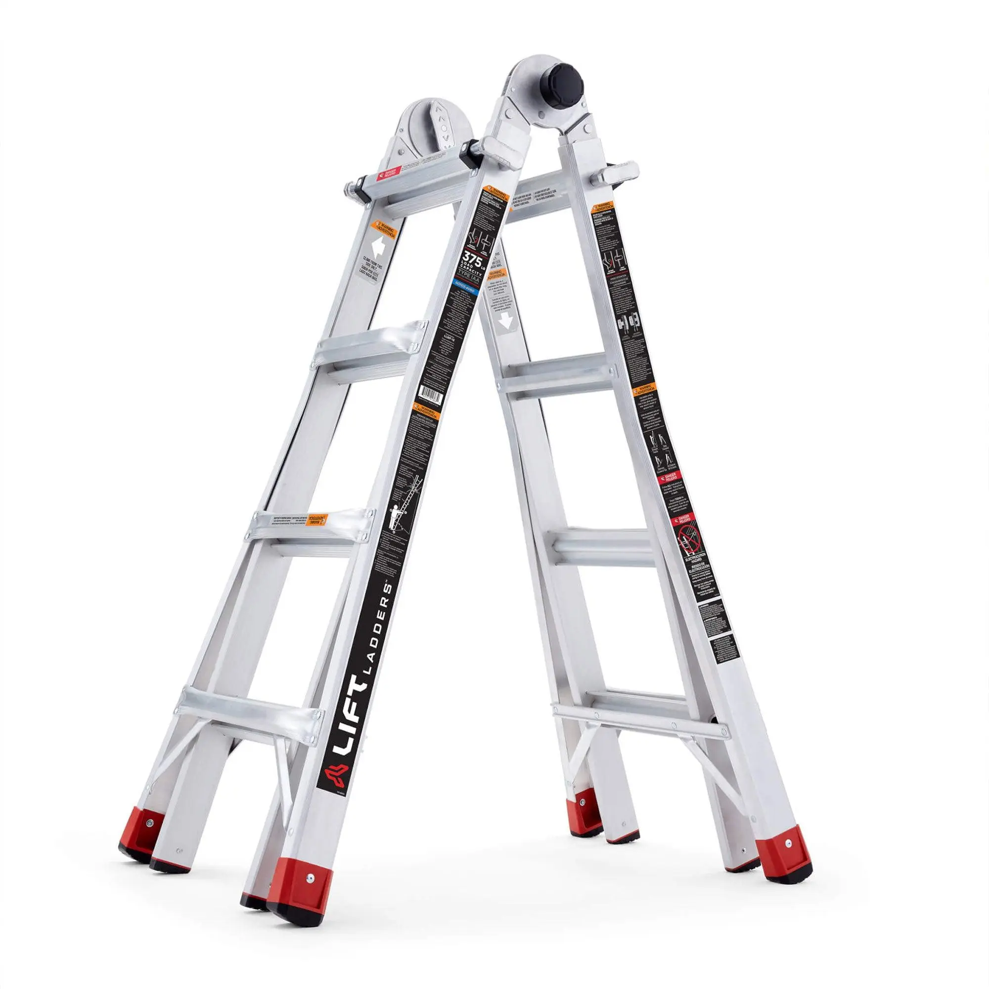 Lift Ladders 5 in 1 Multi Position Aluminum Step Ladder, Silver, 18-Foot/22-Foot Lift Ladders 5 in 1 Multi Position Aluminum Step Ladder, Silver, 18-Foot/22-Foot