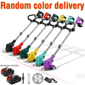 【TM-Random color】Portable Home Cordless Electric Grass Trimmers, Garden Weeder/Wireless Mower Features 3 Blade Types And Two High-capacity Lithium-ion Batteries Powerful Performance for Lawns, Gardens, And Yards Tool Men's Gift Christmas