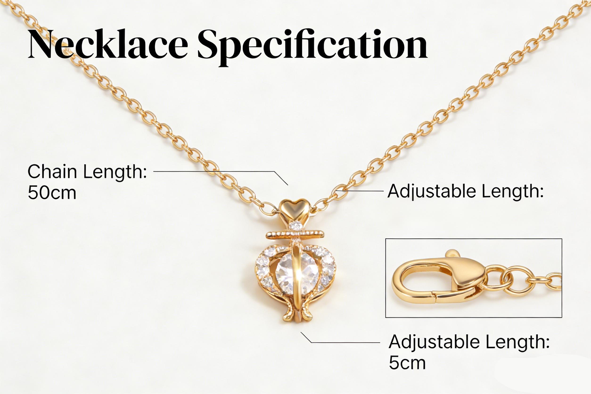 Edgy Romantic Snake Heart Pendant Necklace Rose Gold Plated Hypoallergenic with Cubic Zirconia & Green Gemstone 50cm Chain