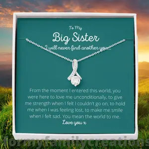 Personalized To My Big Sister Gift, Sister Gifts For Birthday, Birthday Gift For Sister, To My Sister Necklace, Sister Jewelry, Sister Wedding Gift