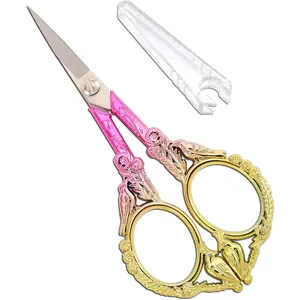 Sewing Embroidery  - Small Precision Detail Scissor for Craft, Artwork, Needlework Yarn, Handicraft DIY Tool, Thread Snips, 4.6in Pink Cute Bird Shears