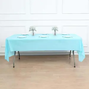 Plastic Table Cover 54"x108" Light Blue Rectangle - PVC Waterproof Disposable Cover