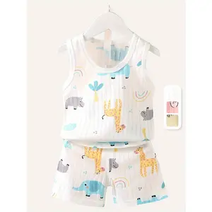 New(New)[Two-Piece Set] Children's Outfit for Boys, a Two-Piece Set with a Tank Top And Shorts, Made of for Summer