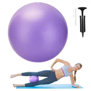 Pilates Ball, 9 Inch Small Exercise Mini Soft Workout Yoga Ball with Exercise Guide, for Home Gym Yoga, Pilates, Core Training, Workout, Balance, Stability, Home Workout Equipment