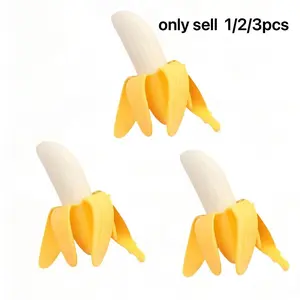 Anxiety Squishies, Fidget Cube Stress Relief, Banana, Stretchy Soft Plastic Banana, Simulation Banana Stress Toy, Stress Relief Toy for Adults Kids, Bananas Fruit Squeeze Toys Cute Birthday Gift Novelty Toy for Kids, Anxiety Relief Products