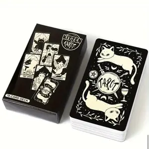 Pocket Size Classic Kitten Tarot Card Deck with 78 Cards No Guidebook taro cards 78-card deck Kitten Tarot fortune tell witchy gift tarot card affordable