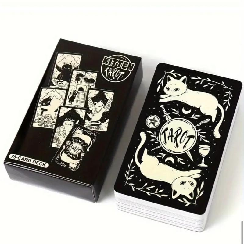 Pocket Size Classic Kitten Tarot Card Deck with 78 Cards No Guidebook taro cards 78-card deck Kitten Tarot fortune tell witchy gift tarot card affordable