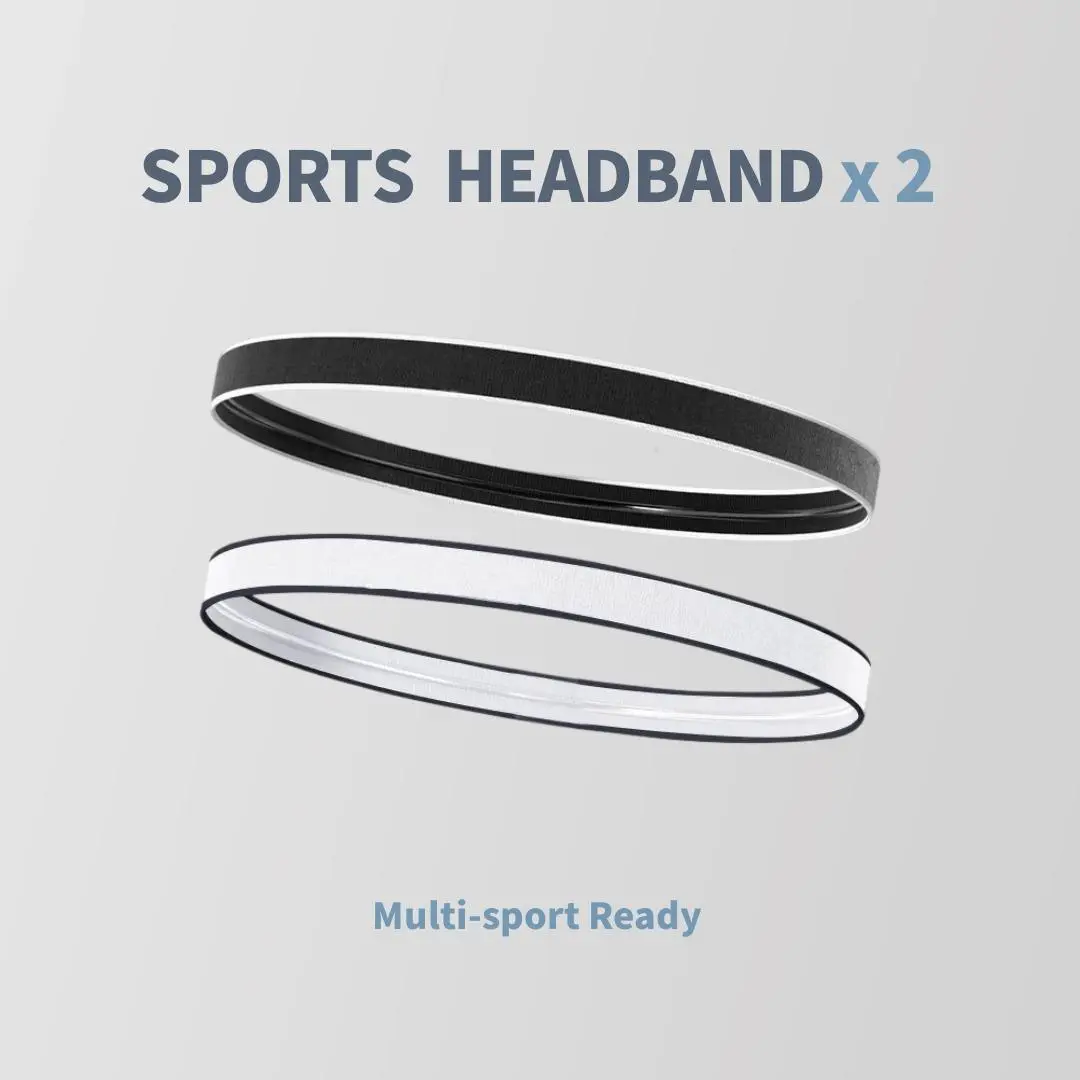 Two-piece sports headband set, sweat-wicking and quick-drying, with moderate elasticity that won't pinch the head, Sweat-Wicking & Non-Slip for Running/Yoga, full of vitality and super versatile.