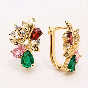 Cristal rainbow hoops earring