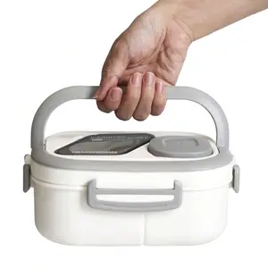 Changhong 1 Adult Bento Box 40.5 Oz Salad Bowl 3 Oz Sauce Container Reusable Cutlery Set Leak-Proof Oven Safe Lunch Box