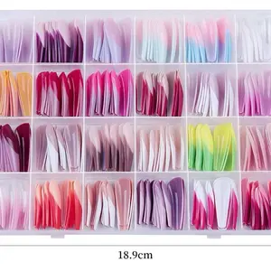 Milk Tea Color Cat Eye False Nails 18.9cm Length Assorted Colors for Nail Art Design Variety Pack