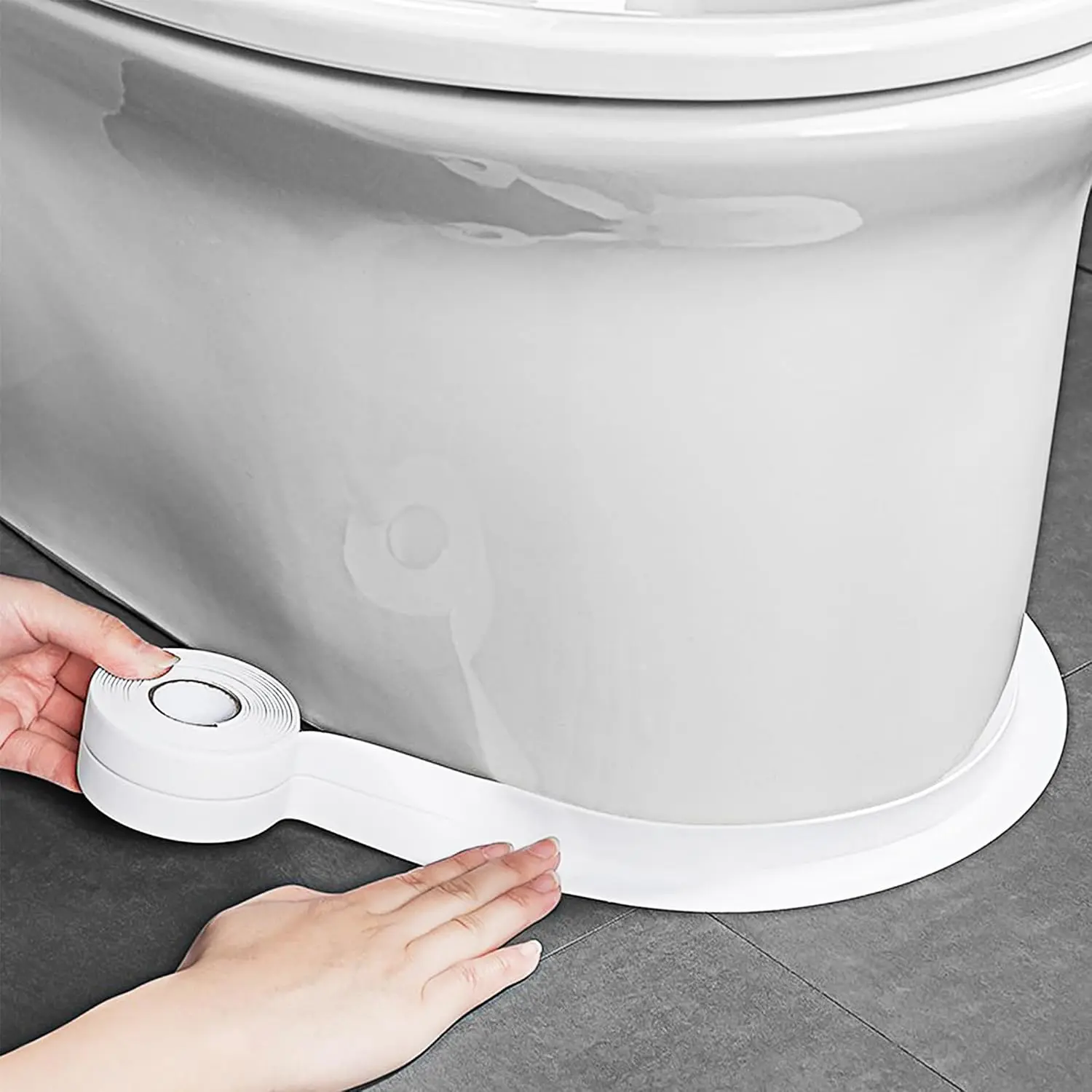 Caulk Tape, Caulk Tapes Waterproof Self Adhesive, Traditional Caulking Sealant Replacement, Caulking Strips for Toilet, Bathroom, Sink, Bathtub, Floor Wall Edge Protector（1.42" x 10.5Ft）