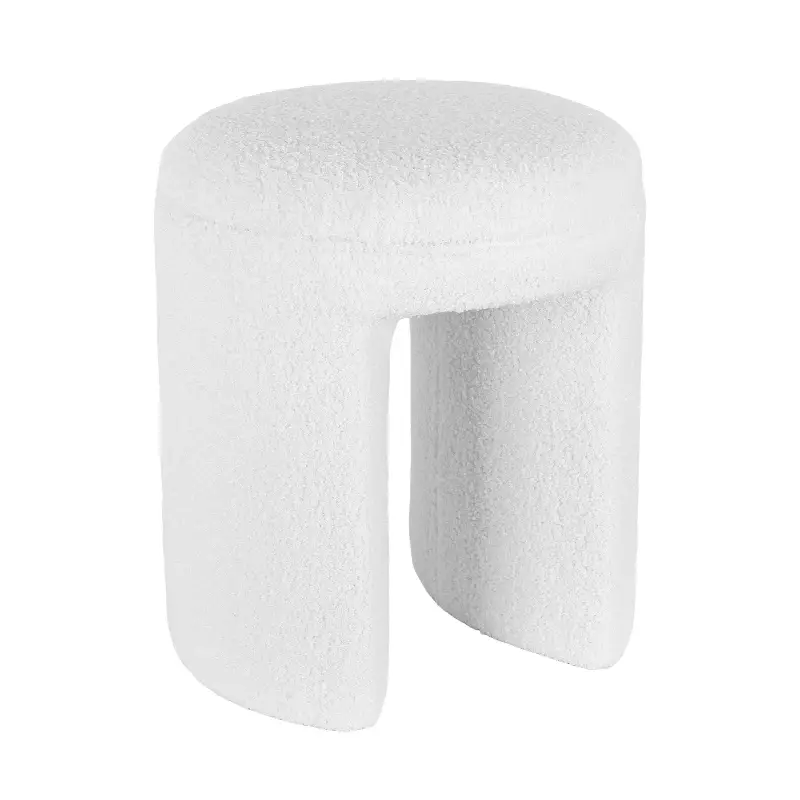 Round Footstool Ottoman Lambswool Dresser Stool Multi-functional footrest Shoeshine Stool Suitable for living room, bedroom, children's room