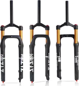 ZTZ 26 * 4.0 inch Fat Tire MTB Air Suspension Fork - Ultralight Rebound Adjustment Front Fork,120mm Travel, 135mm Spacing Hub，9mm QR，Crown Lockout， Ideal for Snow Beach XC Mountain Bikes