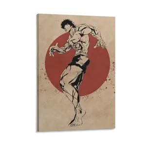 Baki Hanma Anime Poster, Aesthetic Canvas Wall Art, Stylish Boy's Dorm & Bedroom Decor, Modern Living Room Posters, Home Decoration Prints. Poster Canvas Wall Art For Bedroom Decor Bar Office Room Decor Gift