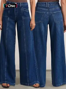 Women's Low Waist High Stretch Wide Leg Jeans Pants, Casual Fashion Denim Long Trousers, Comfortable and Stylish Ladies' Clothing, Womenswear Fit