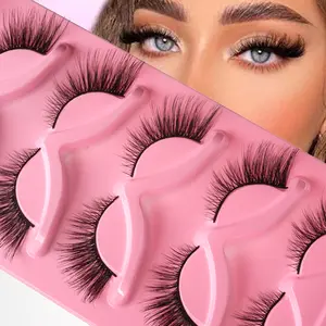 5 Pairs of Lightweight Cat-Eye False Eyelash Clusters, Natural Curling Strip Lashes for Eye Makeup, Lash Extension Kit, Christmas Fluffy False Eyelash Clusters, Suitable for Women and Girls, Fall Dolly Makeup Look