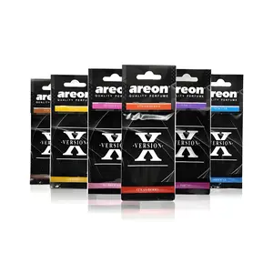 6-Pack Areon X Version Car Perfume, Car Fragrance Set, Assorted Scents Coconut Vanilla Bubble Gum Strawberry Party New Car Scented Air Freshener for Cars & Home Use