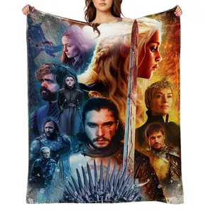 game-of-thrones-Flannel Throw Blanket for Girls Boys- Ultra Soft, Anti-Shrink & Wrinkle-Resistant ,Quick-Dry, Machine Washable Cozy Throw ,Perfect Gift for Kids Adults A-39