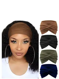 4pcs Boho Style Bohemian Yoga Hair Bands, Elastic Fit Non-Slip Wide Headbands, Sweat-Wicking Workout Hairband Headbands for Women, Daily Wear, Ideal for Yoga and Daily Use