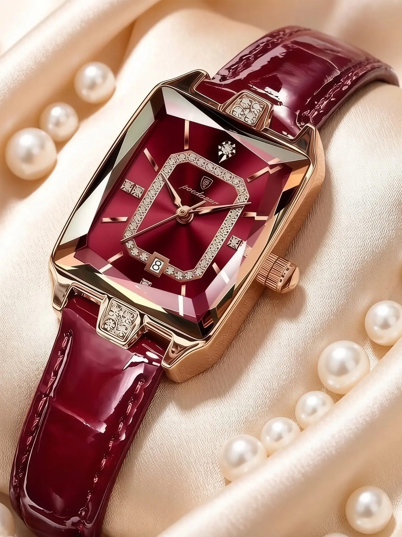Elegant Women's Watch, Top Brand Design, Square Stainless Steel Case, Elegant Square Dial, Leather Strap, Quartz Movement, Quartz Analog Watch, 30m Waterproof, Fashionable & Durable, Waterproof Quartz Wristwatch