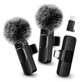 HITOZON Mini Wireless Lavalier Microphone 2 Pcs Set for iPhone/Android Smartphones, USB-C Lapel Mic with ABS, Clip, USB Cable, 1-Touch Recording, Mute, Plug & Record Fast, Camera-Compatible Plug-and-Play Vlogging Equipment,techvibes