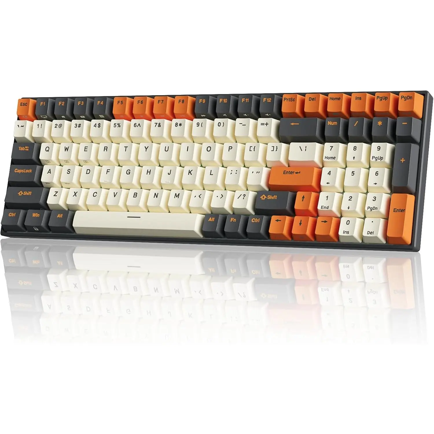 100  Mechanical Keyboard RGB Backlit Bluetooth5.1/2.4G/Wired 96% Full Size 100-Key Hot Swappable Gaming Keyboard Brown  Carbon