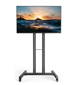 FORGING MOUNT Rolling TV Stand with Locking Wheels Height Adjustable for 23-60” Portable Outdoor Floor TV Stand for Home Office, Holds Up to 88lbs Folding Multifunctional Folding Multifunctional