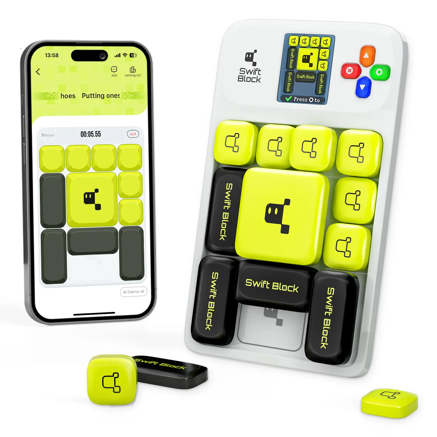 【Official Store】GAN Swift Block wiSlide Puzzle Game with 1000+ Challenges and Al Tutorials for Travel Game Birthday Gift Family Game Night Outdoors for kids Teens Brain Teaser