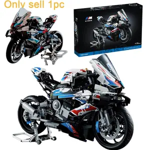 Clearance Sale BMW Motorcycle Building Blocks, Technic Simulation Locomotive Model, High-Difficulty Assembly for Adults, Boys' Birthday Gift, Desktop Ornament, Collection for Motorcycle Enthusiasts, Educational and Stress-Relieving