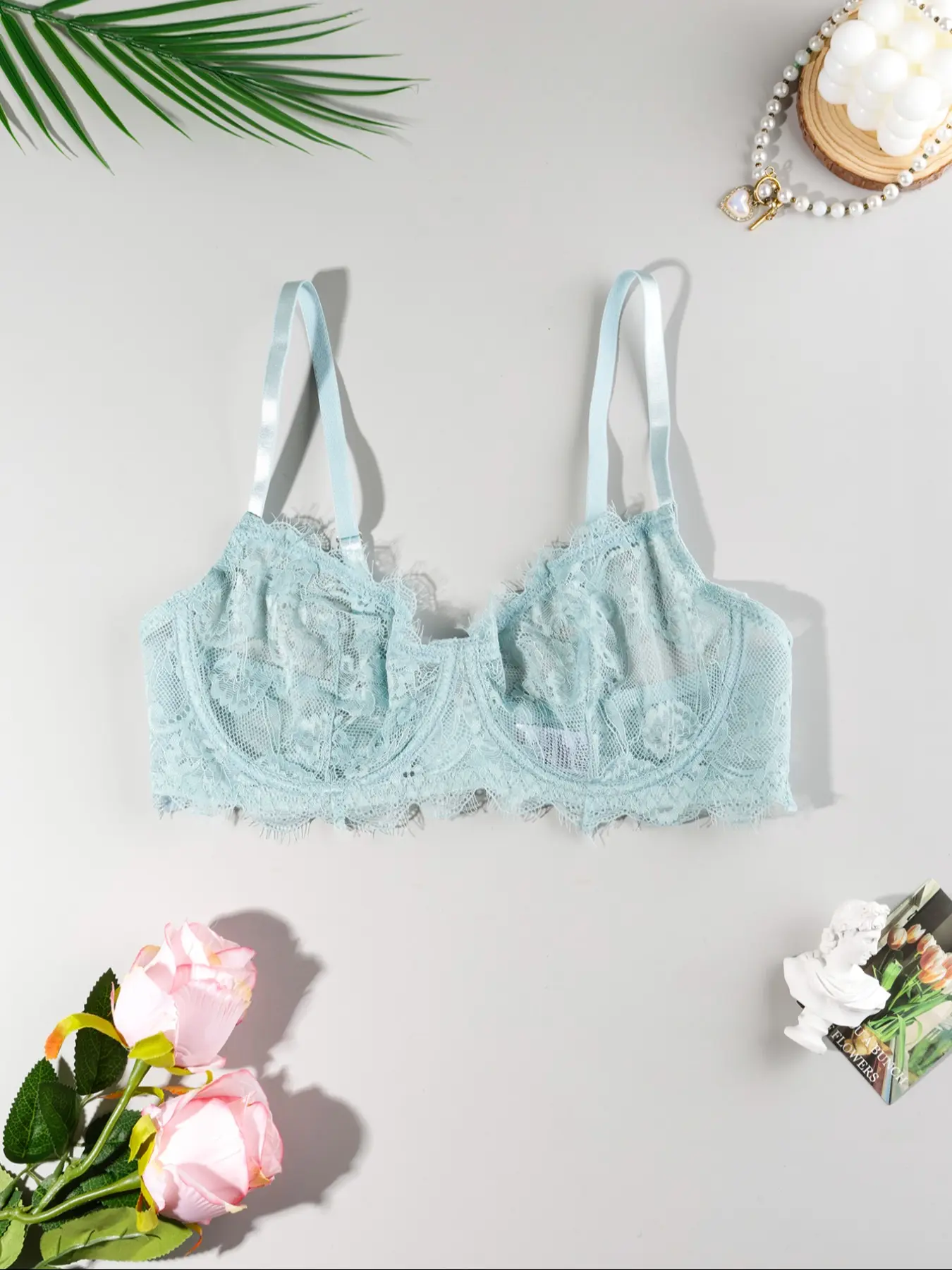 Sheer Lace Bralette Collection - Wirefree Bra, No Underwire, Feminine, Trendy & Comfy. Adjustable Straps, Perfect for Daily Wear & Alluring Styles. Must-Have Lingerie for Modern Women Seeking Sexiness!