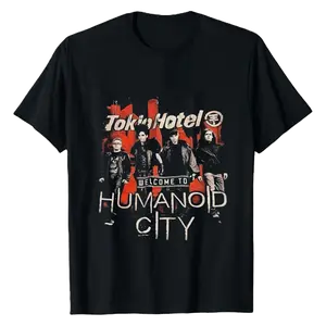 New Tokio Hotel Humanoid City 2010 Tour Black Men's T-Shirt,  Heavy Cotton Gift For Fan