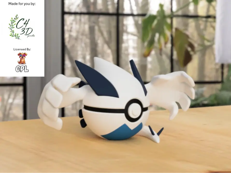 Lugia Ball - 1st Print - High-Quality PLA, 3D Printed Pokeball Figure