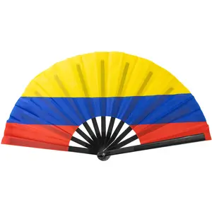 Large Plastic Colorful Folding Hand Fan - Colombia-Inspired, Portable, Lightweight Home Decor & Supply, Ideal Gift, Colorful Hand Fans