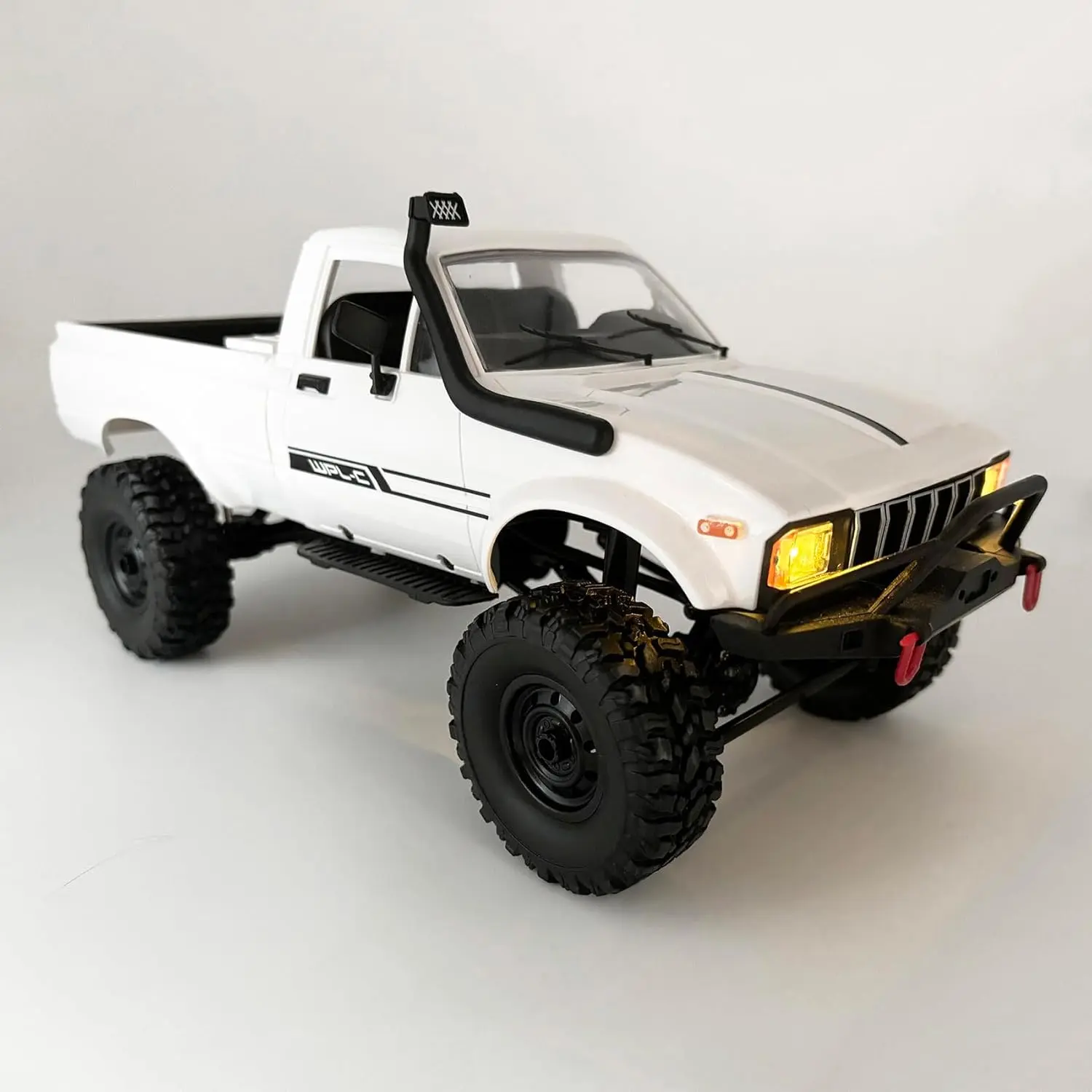 C24-1 RC Rock Crawler RC Truck 4x4 1/16 Scale RC Crawler Off Road Remote Control Pickup 2.4G All Terrain RTR with Proportional Throttle Steering Led Light Adult Interactive Puppy pull power