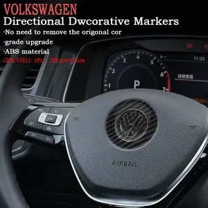 1Pc Car Steering Wheel Center Volkswagen Ring and Logo Logo Sticker Car Interior Badge Logo Decorative Sticker Car Accessories for Volkswagen Volkswagen VW GTI Golf 5 6 7 Mk4 Mk5 Mk6 Polo Passat B5 B6 B7 Scirocco Jetta Tiguan CC Touareg Beetle Rline R Tou