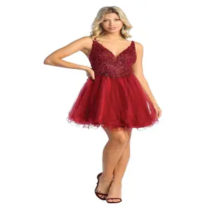 Dama Dresses for Quinceanera in Burgundy Style MQ1913 Quince Outfit