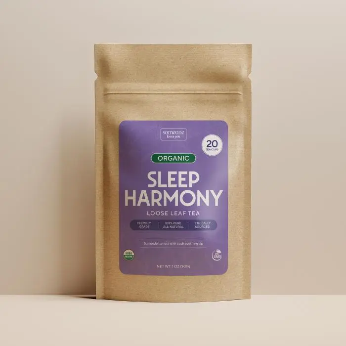 Someone Loves You Sleep Harmony Herbal Tea - Organic Loose Leaf Tea with Chamomile Lavender & Lemon Balm - 20g - US Brand - Beverage