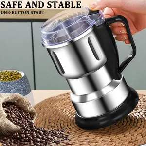 400W Multi-function Electric Coffee Bean Grinder, Kitchen Tool Crusher, High Power Fast Grinding Food Grade Coffee Maker, Electric Coffee Stainless Steel Plug and Play Blender, Food Grain Spice Coffee Bean Processor, Efficient Durable coffee machines.