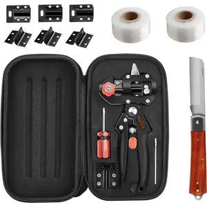 2-in-1 Grafting Tools Pruner Kit, V-Graft Omega-Graft and U-Graft, Perfect for Fruit Tree Grafting, Including Grafting Tapes, Grafting Knife & Replacement Blades