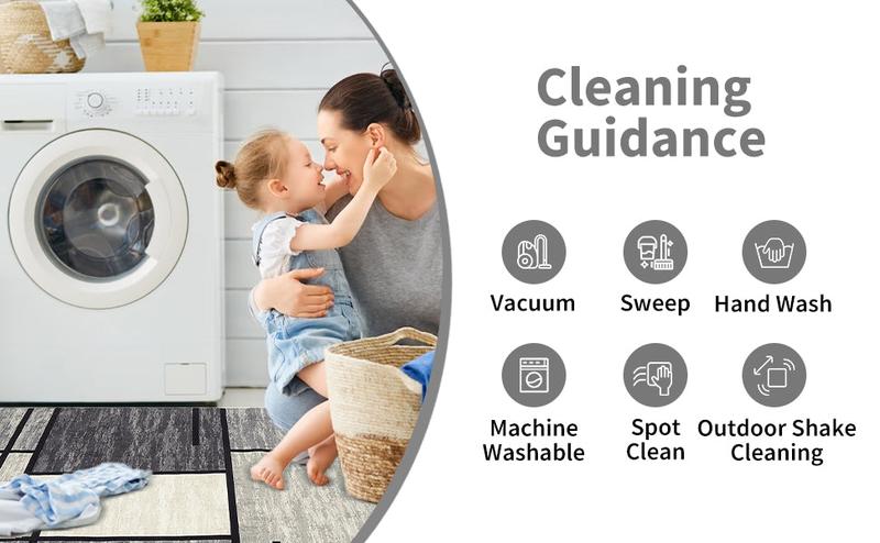 【GARVEE】Washable Rugs - Modern Geometric Non-Slip Area Rugs in Various Sizes (9x12, 8x10, 5x7, 4x6, 2x6) - Soft & Stain Resistant in Grey, Blue/Taupe