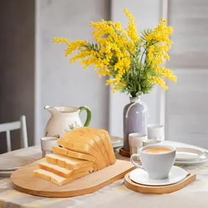 2pcs Wooden Arch Fruit Bread Tray Set, Real Wood Baking Cake Platter, Home Table Decorative Display Stand, Kitchen Accessories