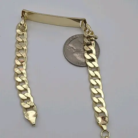 Cuban Link Fashion Bracelet 10mm ID Bracelet with Engraving Option Leave a Message for Name or Go Plain Personalized Jewelry Elegant