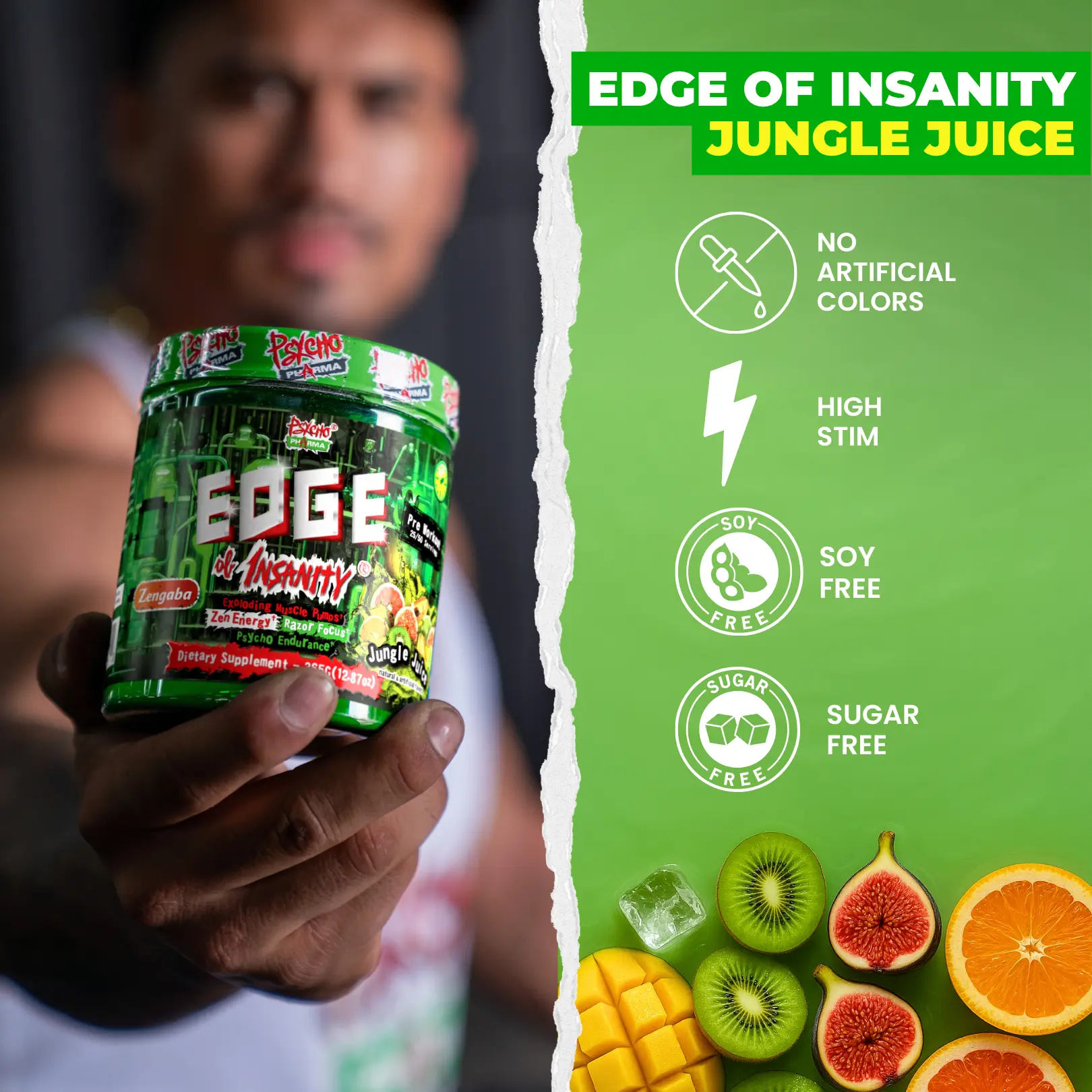 Psycho Pharma Edge of Insanity Pre-Workout (25 Servings) Fitness