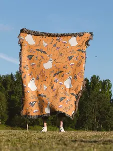 Halloween Woven Blanket, Mushroom Wall Hanging, Heirloom Tapestry Throw Picnic Blanket, Couch Dopamine Decor, Cozy Gamer Gift (Copy) (Copy)