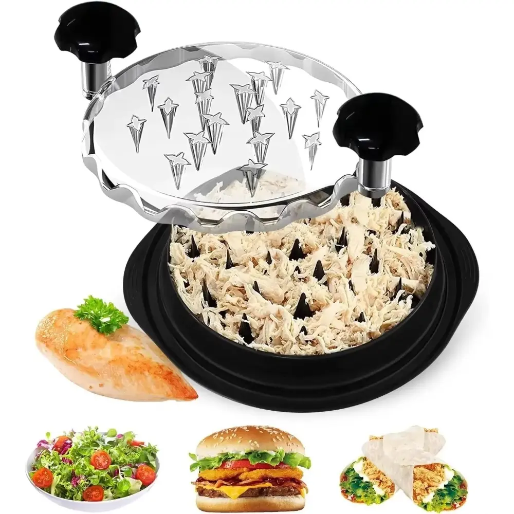 Chicken chopper tool rotation - chicken breast chopper and grinder with meat tenderizer and cleaning brush, durable cooking tools, ergonomically designed for chopping chicken, pork, beef, etc, Kitchen Utensils Tools, Meal Preparation Tools