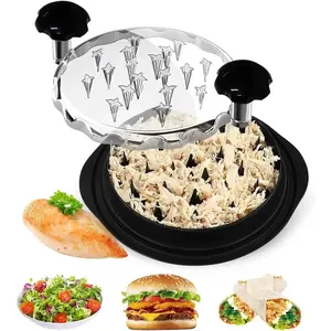 Chicken chopper tool rotation - chicken breast chopper and grinder with meat tenderizer and cleaning brush, durable cooking tools, ergonomically designed for chopping chicken, pork, beef, etc, Kitchen Utensils Tools
