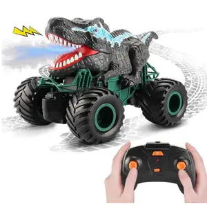 Remote Control Dinosaur Toy Car with Water Spray, RC Stunt Mega Monster Truck Toys for Toddlers, Birthday Gift for Boys and Girl