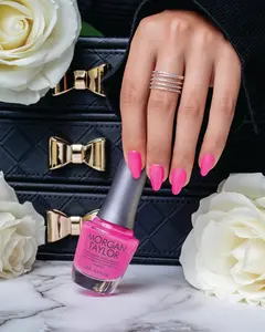 Morgan Taylor B-Girl Style - Neon Pink Pearl, Professional Lacquer, Vibrant, Chip-Resistant, Fast-Drying, Long-Lasting, High-Shine, Perfect for Manicures & Pedicure, 15mL.